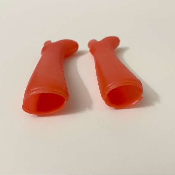 Vintage Barbie Mod Era Gogo Faux Lace Up Red boots 1 Pair Hong Kong - Picture 10 of 15